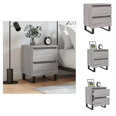 Immagine prodotto di vidaXL Comodino Grigio Sonoma 40x35x50 cm Materiale a base di legno - Comodini