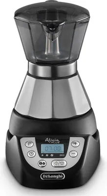 Obrázek produktu pro De’Longhi Alicia Plus EMKP 21.B, Elektrická moka konvička, Mletá káva, 450 W, Černá, Nerezová ocel