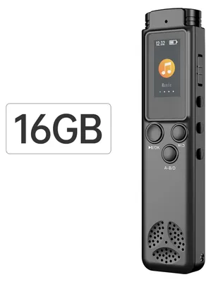 Obrázok produktu pre Digitálny diktafón, 16 GB, hlasový záznam zvuku, potlačenie šumu s prehrávaním, hudobný prehrávač MP3, 72 hodín záznamu súborov, podpora zariadení, heslo pre prednášky, stretnutia, diskusie v triede