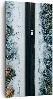 Produktbild von Bild auf Leinwand - Leinwandbild - Einteilig - Wald Weg Schnee - 55x100cm - Wand Bild - Wanddeko - Wandbilder - Leinwanddruck - Bilder - Wanddekoration - Leinwand bilder - Wandbild - PA55x100-4654