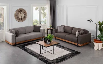 Produktbild von Luxus Sofagarnitur Set Braunes Sofa 3+3 Sitzer Stoffsofa Luxus Designen