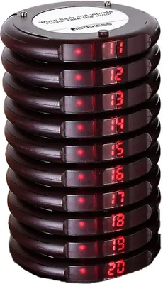 Image de Retekess TD163 Pager Compatible avec le système d'appel TD163 Pager, 31 modes d'appel, 400 m de distance, 300 mAh pour logistique, restaurant cafétéria d'école(10 pagers)