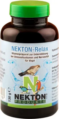 A product shot of a bottle of bird supplement.