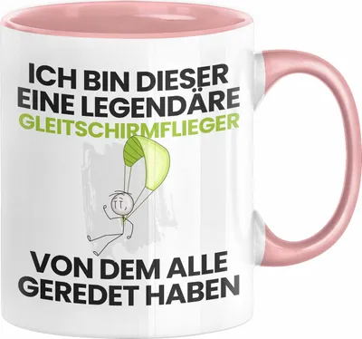 Produktbild von Gleitschirmflieger Geschenk Tasse Lustige Geschenkidee Geburtstag für Gleitschirmflieger Ich Bin Dieser Legendäre Gleitschirmflieger Von Dem Alle Geredet Haben Kaffee-Becher (Rosa)