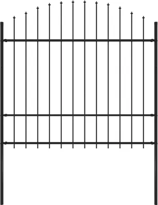 Produktbild von Gartenzaun mit Speerspitzen Stahl (1,5 - 1,75) x 1,7 m Schwarz