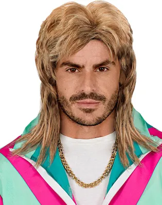 Zdjęcie produktu dla Peruka Mullet 80s blond cętkowana
