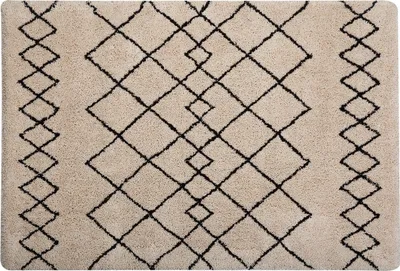 Produktbild von BELIANI Teppich Schwarz mit Weiß 140 x 200 cm mit Geometrisches Muster Getuftet Rechteckig Klassisch