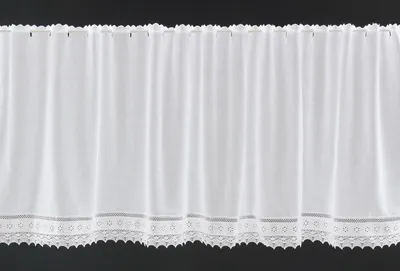 Produktbild von Gardinen Kranzusch Scheibengardine Batist Häkelspitze 57x262,5 cm H/B weiß Bistrogardine Vorhang Küche 1er Pack