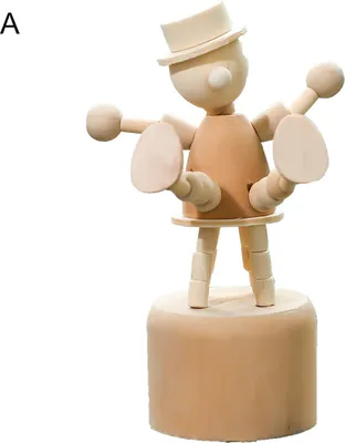 Produktbild von auffällige Kunstwerke Figur einzelne Holzfoto-Requisiten Handwerk Statue Home Dekoration-A