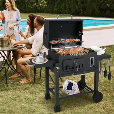 Zdjęcie produktu dla Grill węglowy - Grill kolenowy - Grill - Wędzarnia - Barbecue - Powierzchnia grillowania: 1395 cm²