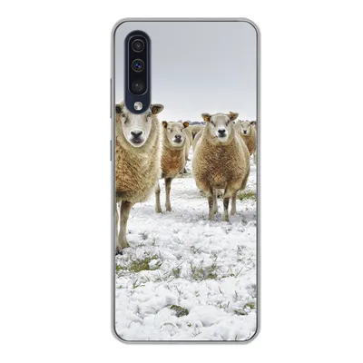 Produktbild von MuchoWow® Handyhülle Schutzhülle Hülle für Samsung Galaxy A50 Schafe - Wolle - Schnee Silikon Softcase Handy Hülle - Mobiltelefonhülle