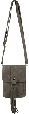 Produktbild von styleBREAKER Damen Mini Bag Umhängetasche Schlangenleder Optik mit Fransen, Handytasche, Schultertasche, Handtasche 02012363