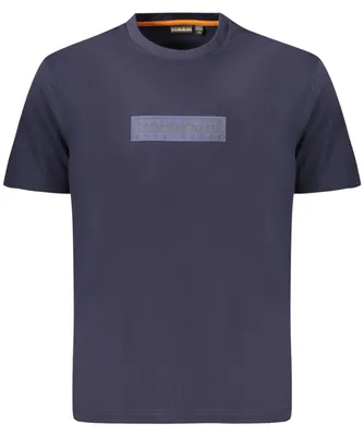 Produktbild von Blaues Herren Kurzarm T-Shirt aus Baumwolle mit Druck & Logo