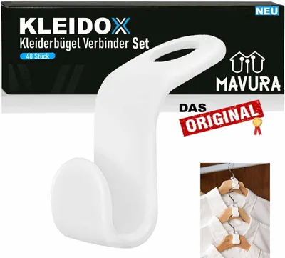 Produktbild von KLEIDOX Kleiderbügel Verbinder Kleiderhaken Erweiterung Verbindungshaken [48Stk]
