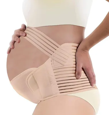 Produktbild von Schwangerschafts-Stützgürtel Bauchband für Schwangere Größe M Beige