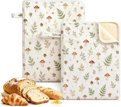 Obrázek produktu pro Brotmeister – Včelí sáček na chléb, sada 2 kusů (43 × 33 cm) – Opakovaně použitelný lněný sáček s včelím voskem, ideální na domácí chléb a pečivo