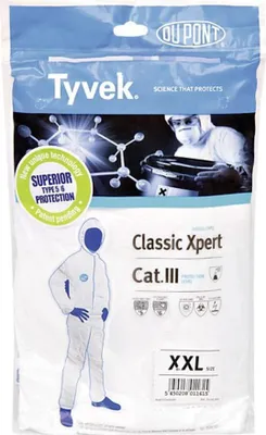 Immagine prodotto di Tuta Dupont tipo 5/6 Tyvek 500 Xpert, bianca, unisex taglia: 2XL