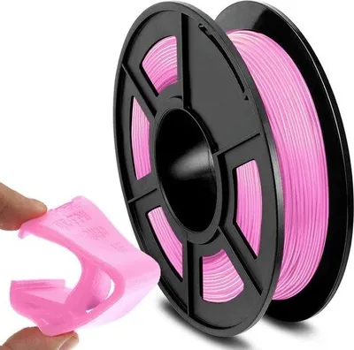 Obrázok produktu pre Flexibilný TPU tlačový materiál 1,75 mm pre 3D tlačiarne, ružový, 500 g/cievka, presnosť +/-0,03 mm