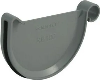 Produktbild von Marley Rinnen-Endstück NW 125 mm, für links und rechts, halbrund, grau