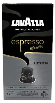 Produktbild von Lavazza Espresso Maestro Ristretto, Kaffeekapsel, Ristretto, Dunkle Röstung, Nespresso, 12/13, Schwarz, Silber