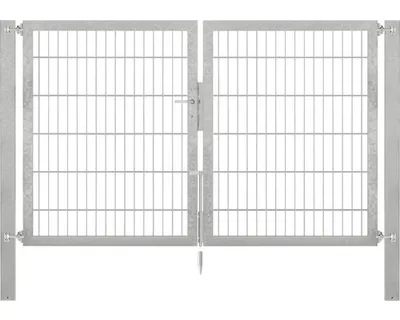 Immagine prodotto di Alberts 662745 Cancello doppio Flexo Plus con accessori, zincato a caldo, larghezza 200 cm, altezza 120 cm
