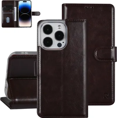 Obrázok produktu pre UNIQ Accessory iPhone 14 Pro Booktype Case - Puzdro na 3 karty - Magnetické zatváranie - Tmavohnedé