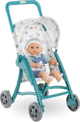 Obrázok produktu pre Kočík pre bábiky, Corolle Ourson Design, pre bábiky 30 cm, modrý, ľahký, od 18 mesiacov