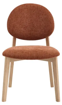 Produktbild von 2er-Set Stühle aus Strukturstoff und Hevea-Holz in Helles Natur - Terracotta MARLENI