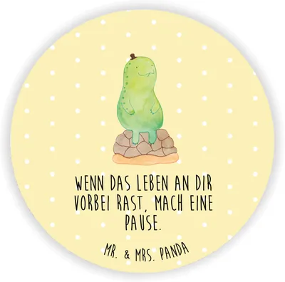 Produktbild von Mr. & Mrs. Panda magnet Schildkröte Pause - Gelb Pastell - Geschenk, Panzer, rundmagnet, Achtsamkeit, Entspannen, pinnwand, haftmagnet, Kühlschrankmagnet, für kühlschrank