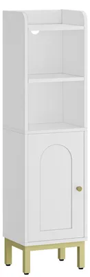 Productafbeelding van Badkamerkast - Toiletkast - Smalle badkamerplank - Verstelbare legplanken - Ruimtebesparend - Wit