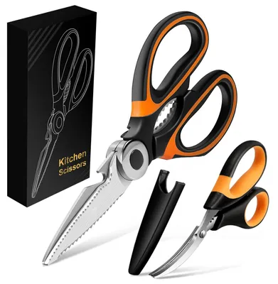 Küchenscheren-Set 2-tlg., Edelstahl, 21 cm, scharf, für Fleisch & Geflügel