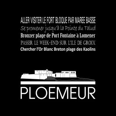Image de Tableau sur toile Ploemeur noir 30x30 cm, Tableau mural moderne pour décoration intérieure