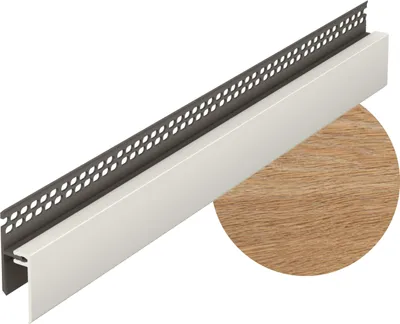 Obrázek produktu pro VOX Horní odvětrávání – odvětrávací profil pro fasádní panely z PVC KERRAFRONT – voděodolný a nárazuvzdorný – zakončení střechy – délka 3 m – dub přírodní