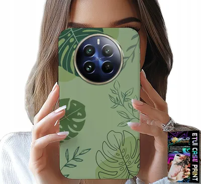Image de Etui Do Realme 12 Pro - Zielone Liście Roślinne Wzory Plecki