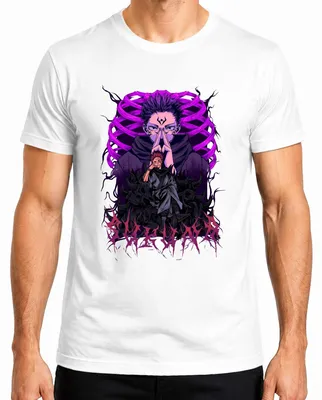Productafbeelding van Sukuna Itadori Jujutsu Kaisen Anime T-shirt, "Koningsduivel", voor heren, wit, maat XL