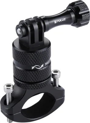 Produktbild von PULUZ 360 Grad drehbare Fahrrad-Lenker-Adapterhalterung aus Aluminiumlegierung, Fahrradtraeger-Halterung, kompatibel mit Dragon Touch/ REMALI 4K/ GoPro Hero 11 10 9 8 Session/ SJCAM/ AKASO Brave7/6/4/EK7000/V50/V50X und anderen Action-Kameras