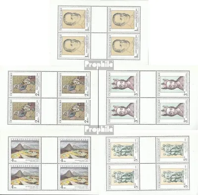 Produktbild von Briefmarken Tschechoslowakei 1980 Mi 2590Klb-2594Klb Kleinbögen (kompl.Ausg.) gestempelt Kunst