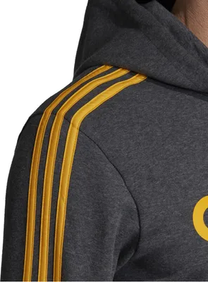 Produktbild von adidas Kapuzenpullover Herren mit wärmenden Fleece innen, Größe:M, Farbe:Schwarz