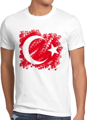 Produktbild von BaumwolleCloud Türkei Herren T-Shirt Turkey Türkiye Flagge Mondstern