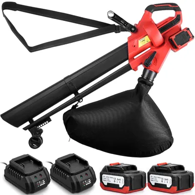 Produktbild von CkeyiN Akku-Laubbläser 2-in-1 Bläser & Sauger, 7 Geschwindigkeiten, 2 x 5-Ah-Akkus, kabellos, für Garten & Haus