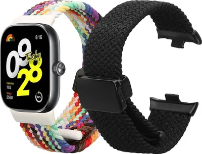 Produktbild von kwmobile 2x Ersatzarmband kompatibel mit Xiaomi Smart Band 8 Pro / Band 9 Pro / Redmi Watch 5 / Redmi Watch 4 Armband - Nylonarmband Set mit