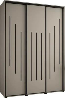 Produktbild von Kryspol Dakota 8 Schrank, drei Türen - 235,2x170x60cm - Kaschmir Schwarz