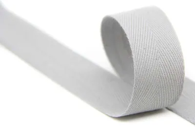 Produktbild von 25mm | 5m Köperband | Nahtband | 80% Baumwolle | hellgrau