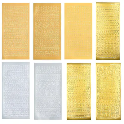 Produktbild von Wachsbuchstaben für Kerzen 8 Blatt Gold Silber Buchstaben Zahlen Symbole für Taufkerze Kommunionkerze Bastelset