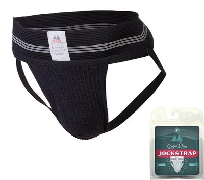Produktbild von Jockstrap Original – dreistreifige schwarze Sportunterwäsche