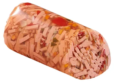 Produktbild von Food-United SÜLZE-WURST-SCHINKEN 1000g große Sulze Aspik Presswurst in bekannt als Schweine-Fleisch-Delikatess-Sülze oder Presskopf-Wurst mit Kochschinken und Gemüse passend zu Bratkartoffeln Grünkohl Remoulade Zwiebeln Essiggurken