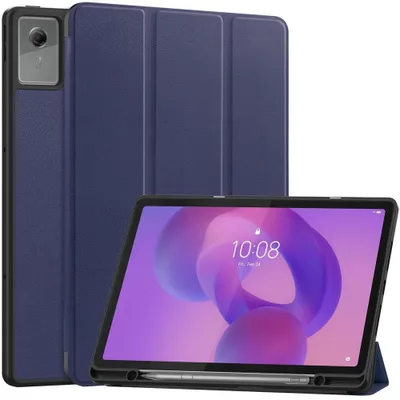 Produktbild von Lenovo Idea Tab Plus Hülle - Coverup Tri-Fold Ständer Klapphülle mit Schlaf/Wach-Funktion und Stylushalter - Blau