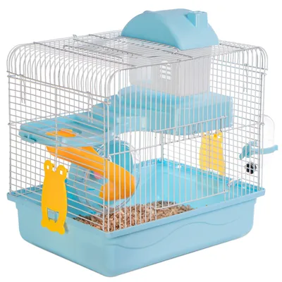 Immagine prodotto di gabbia per piccoli roditori, Furrever Friends Miku Homie L Blue, vaschetta igienica e casetta, set blu