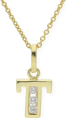 Produktbild von JuwelmaLux Anhänger 333 Gold Buchstabe "T" mit Zirkonia JL16-02-0030