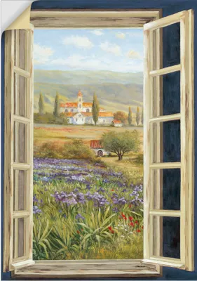 Produktbild von ARTland Wandbild, selbstklebend Provence Fensterblick Größe: 70x100 cm